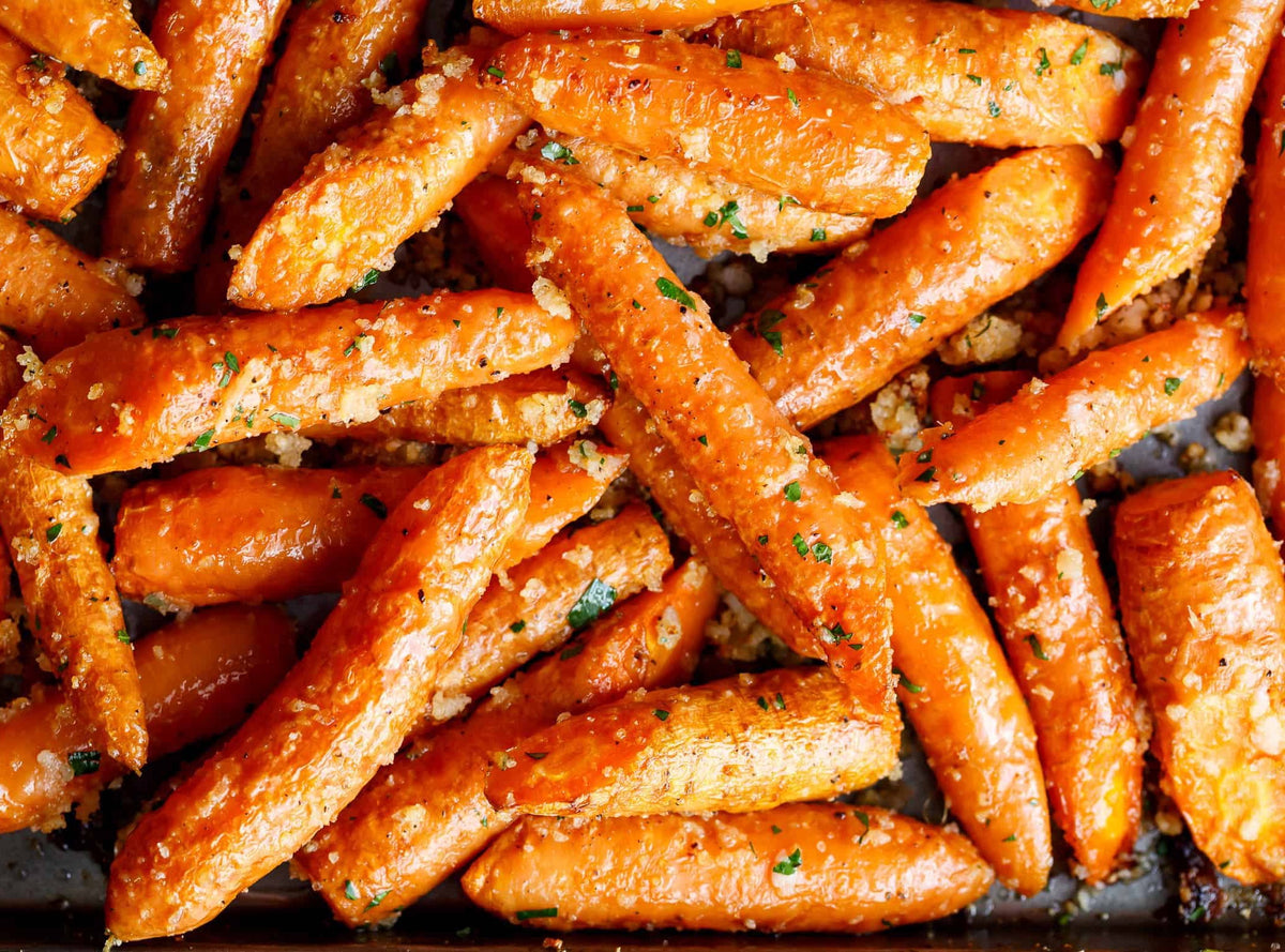 Parmesan Roasted Carrots with Crazy Crumb Sprinkle