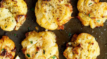 Crispy Greek Lemon Smashed Potatoes